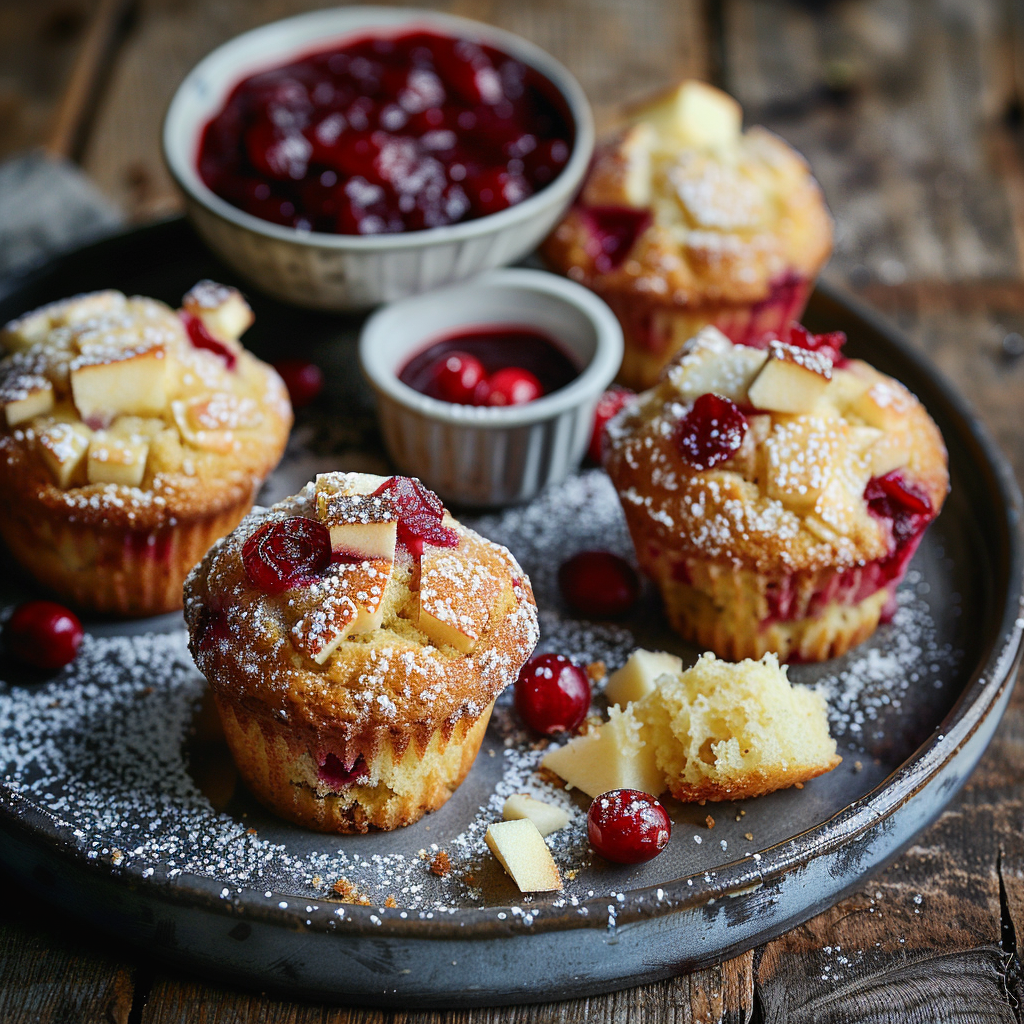 Muffins pomme‑canneberge