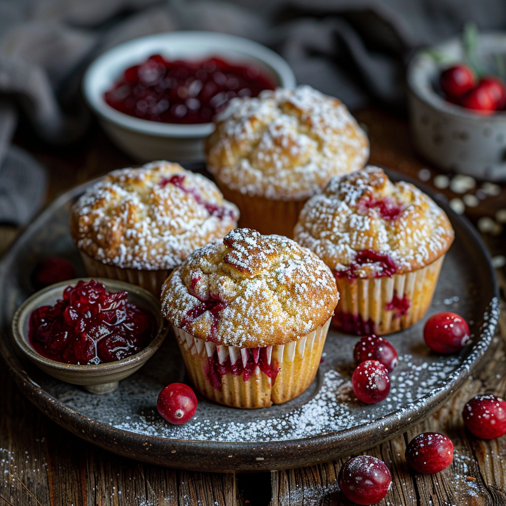Muffins pomme‑canneberge