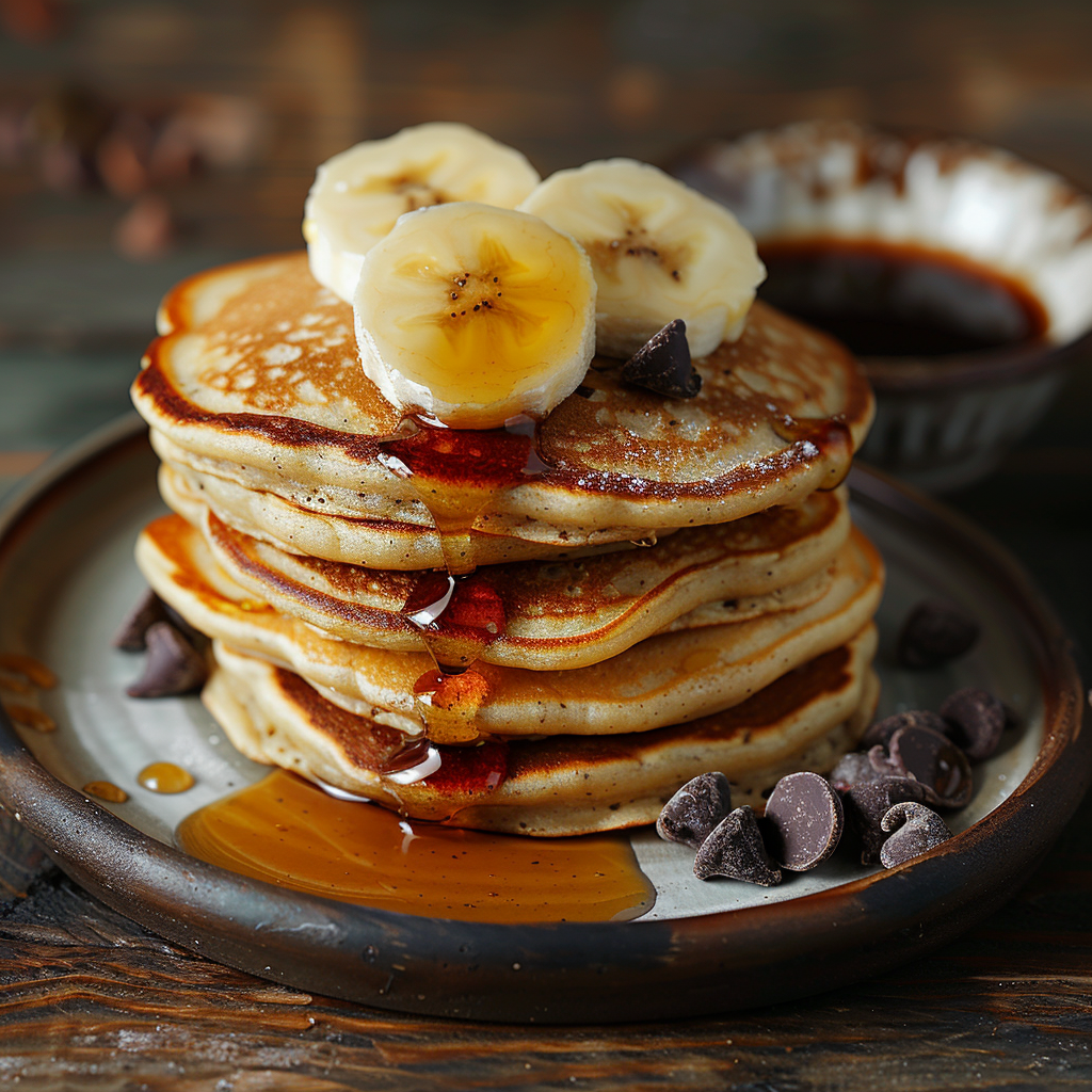Pancakes banane‑chocolat
