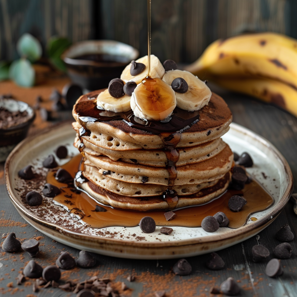 Pancakes banane‑chocolat