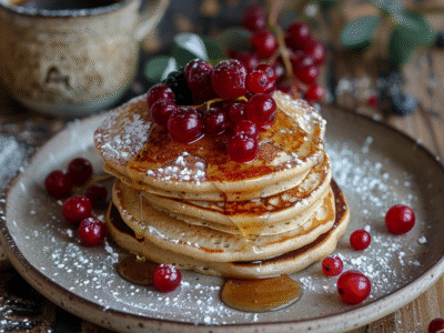 Pancakes vegan aux fruits rouges : Recette facile et savoureuse