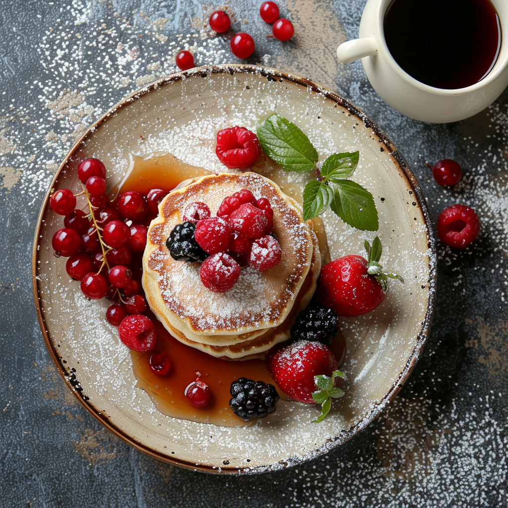 Pancakes vegan aux fruits rouges