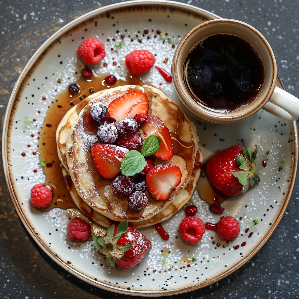 Pancakes vegan aux fruits rouges