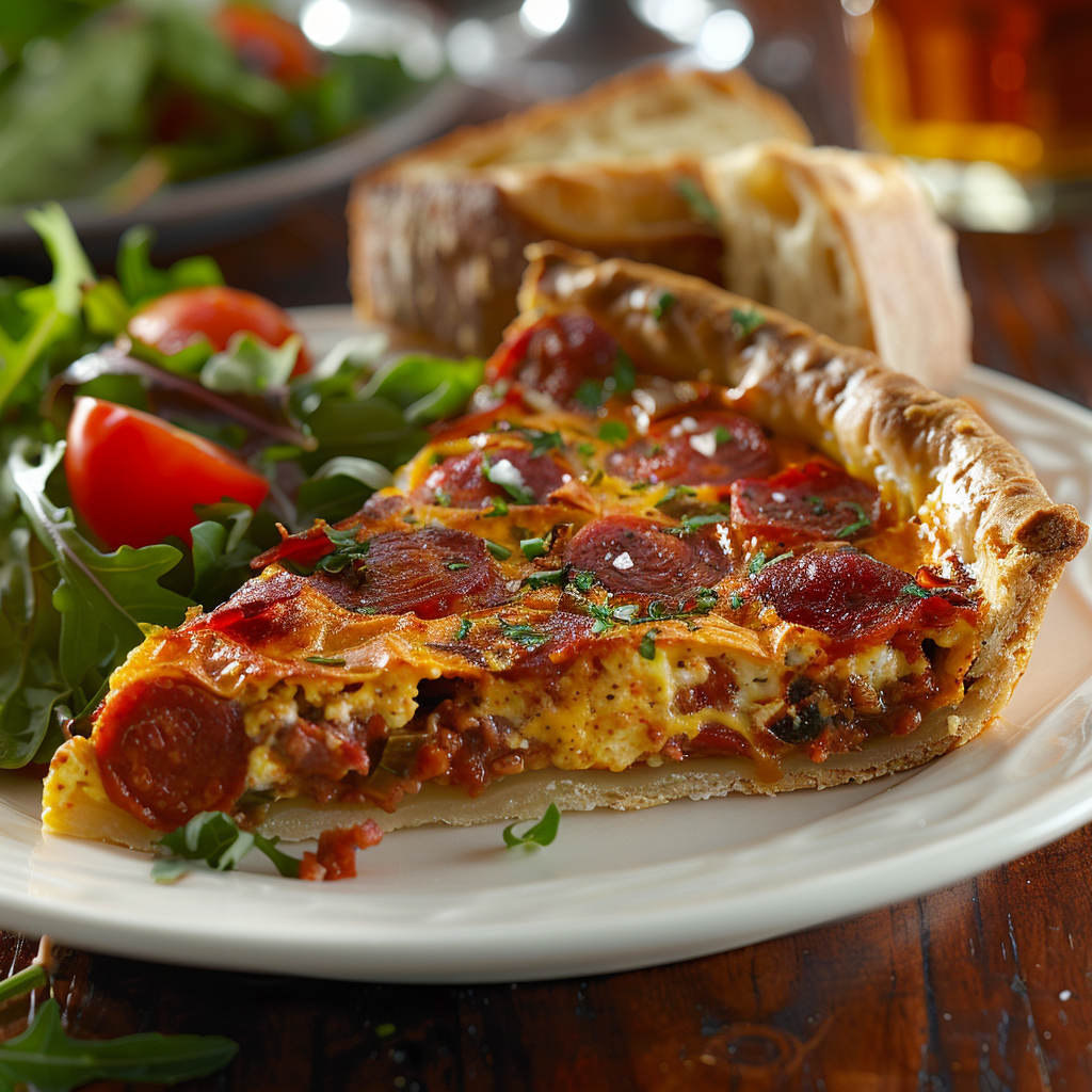 Quiche épicée au chorizo