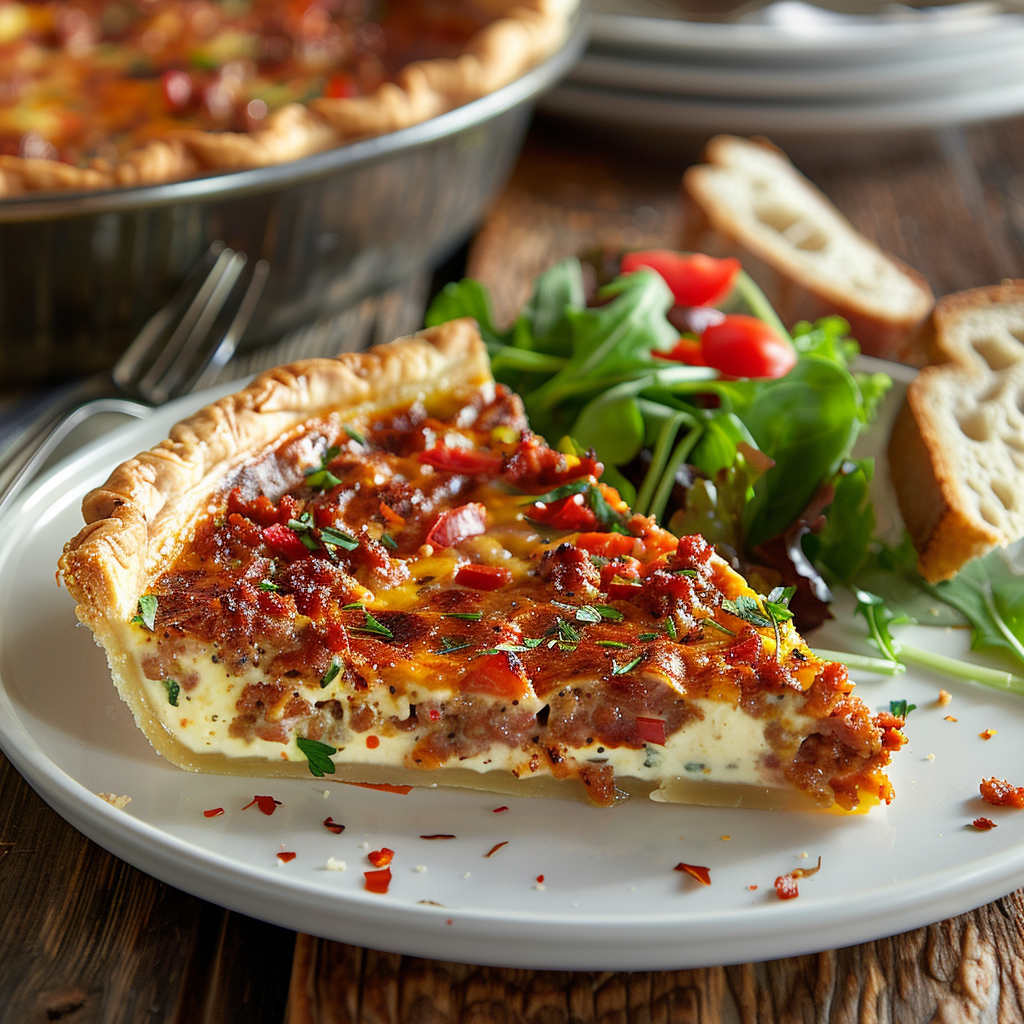 Quiche épicée au chorizo