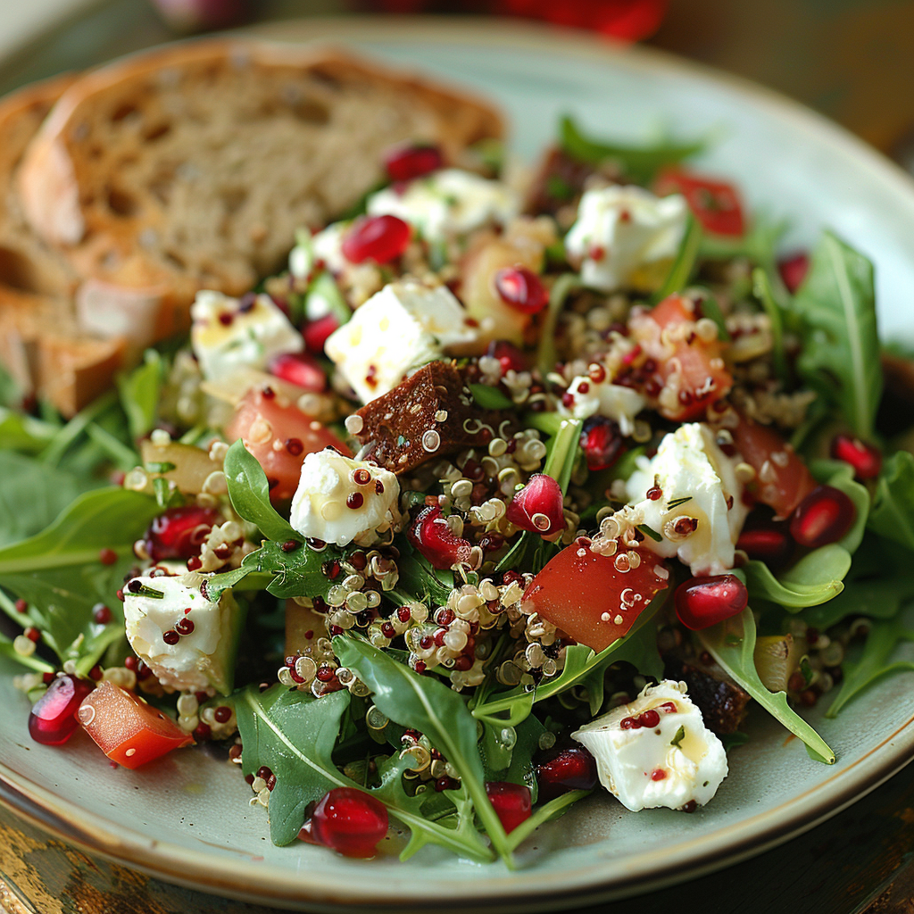 Salade composée quinoa-feta-grenade : Recette facile et savoureuse 2 Salade composée quinoa‑feta‑grenade