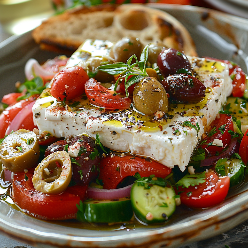 Salade grecque traditionnelle revisitée : Recette facile et savoureuse 3 Salade grecque traditionnelle revisitée