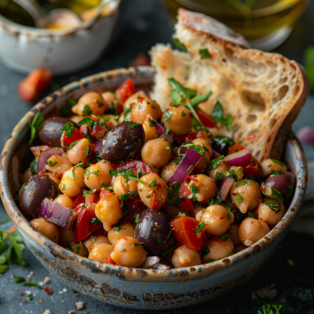 Salade pois chiches épicée