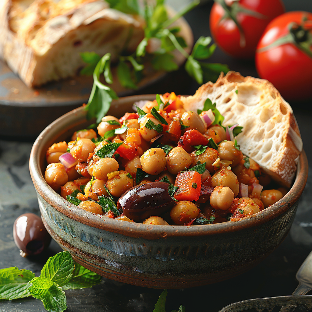 Salade pois chiches épicée