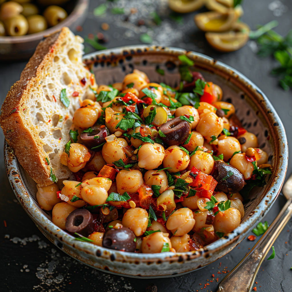 Salade pois chiches épicée