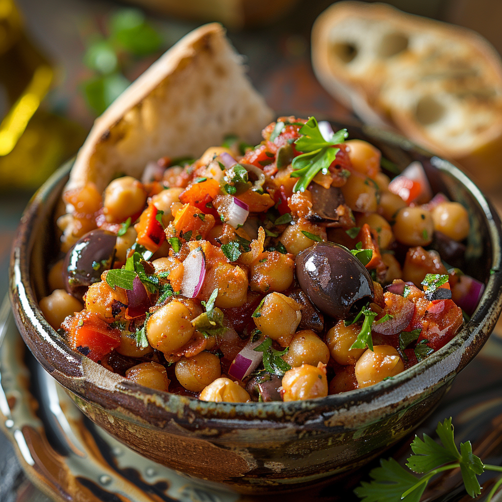 Salade pois chiches épicée