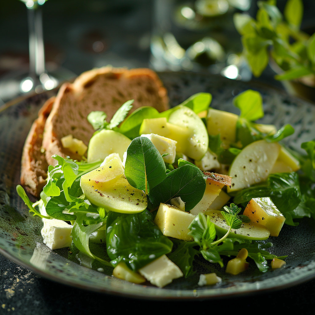 Salade verte pommes‑roquefort