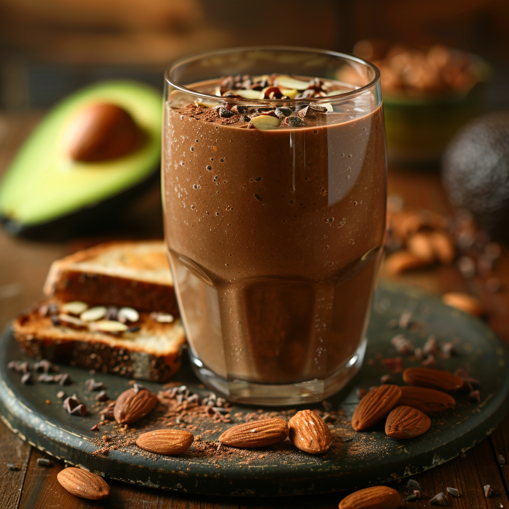 Smoothie avocat‑cacao