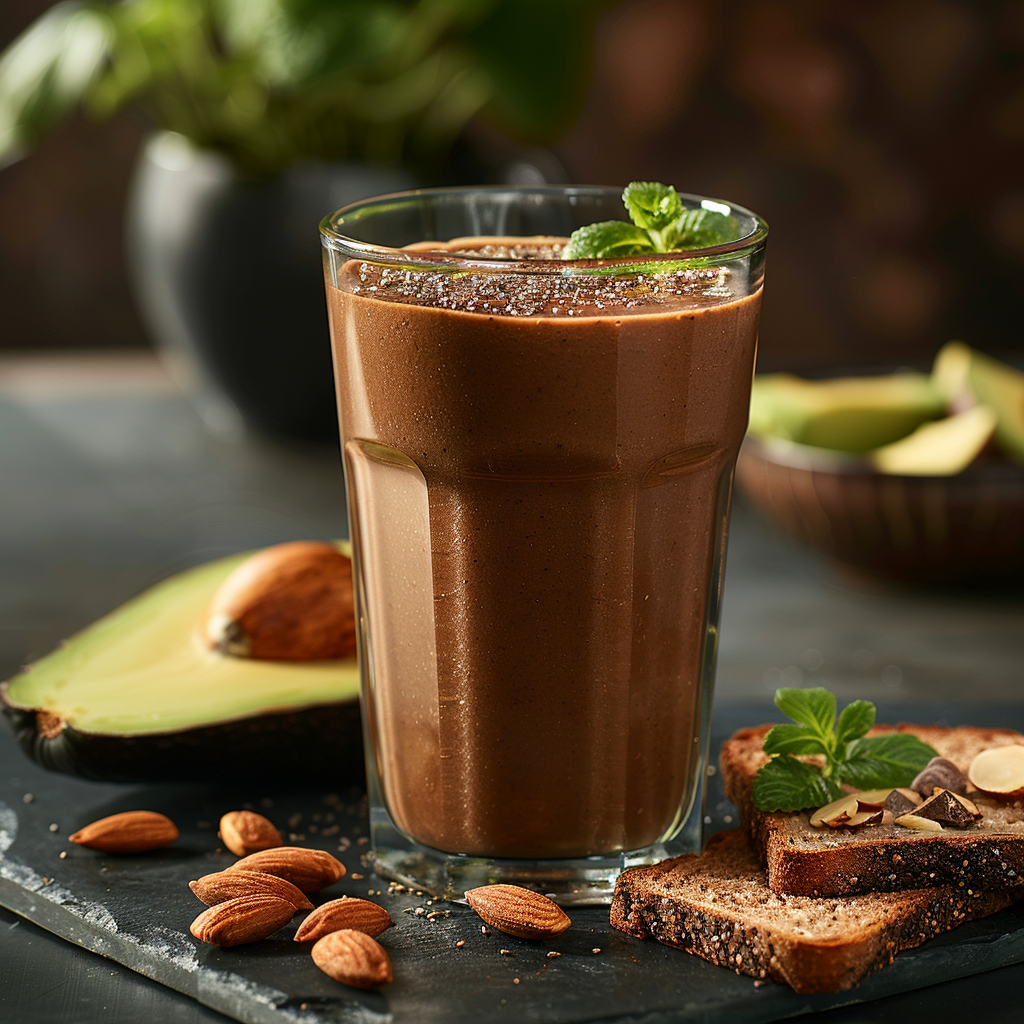 Smoothie avocat‑cacao
