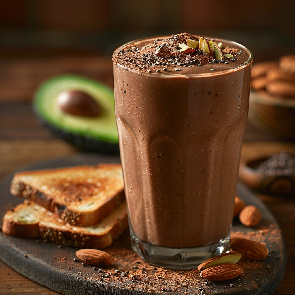 Smoothie avocat‑cacao
