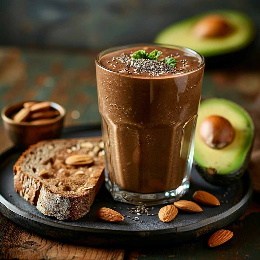 Smoothie avocat‑cacao