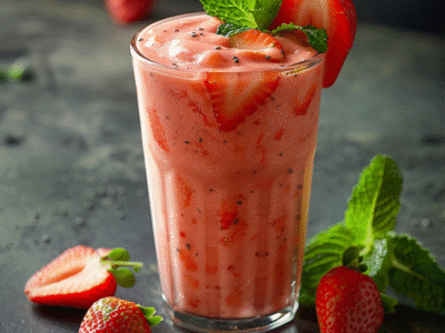 Smoothie fraise-coco : Recette facile et savoureuse