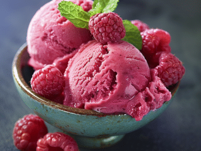 Sorbet framboise ultra léger : Recette facile et savoureuse