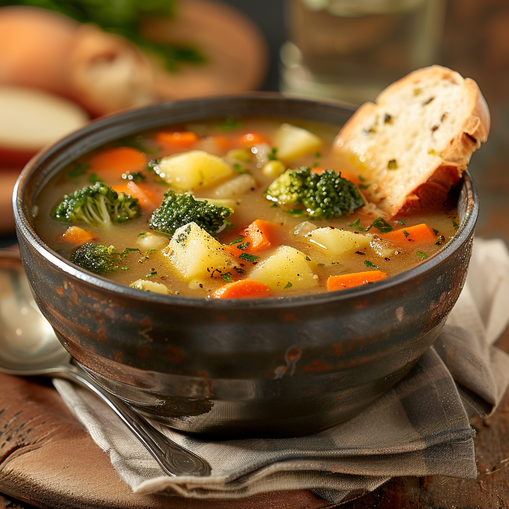 Soupe de légumes maison multicolore