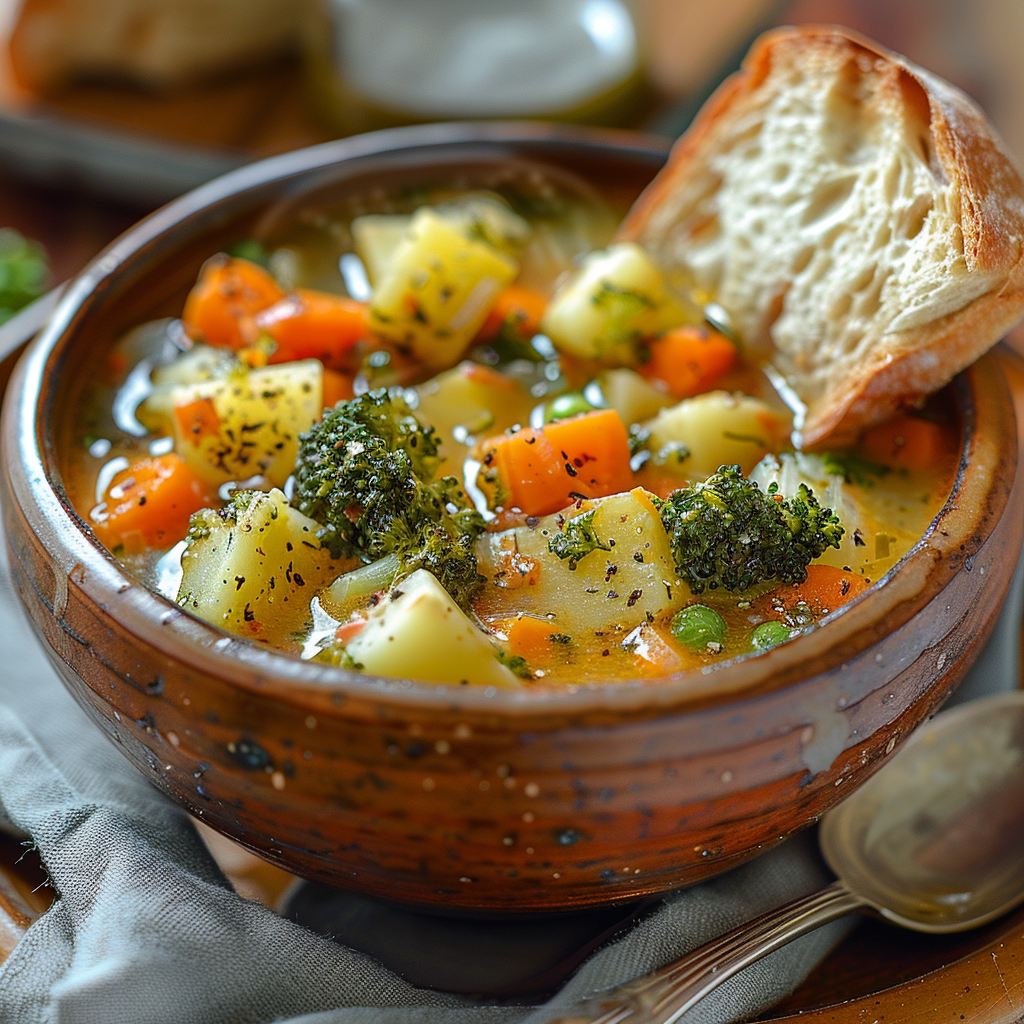Soupe de légumes maison multicolore
