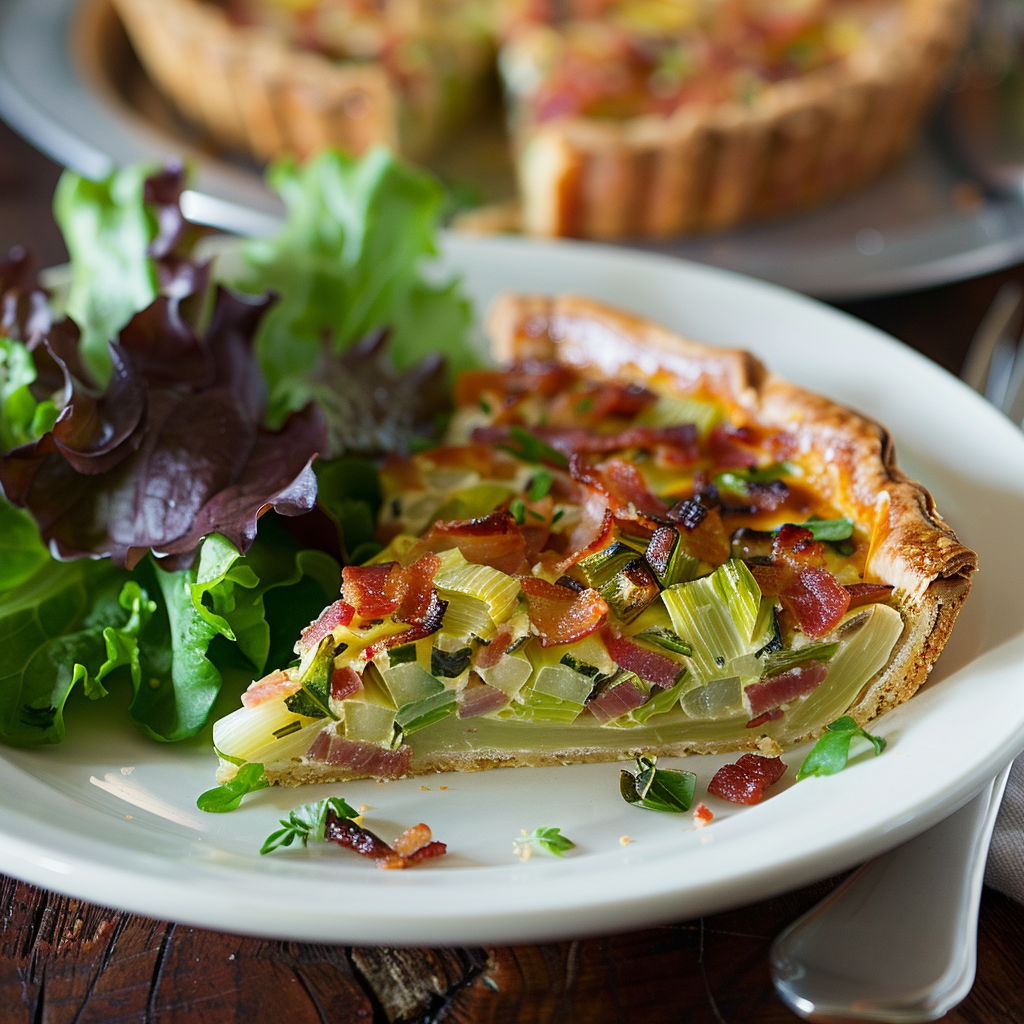 Tarte aux poireaux et lardons