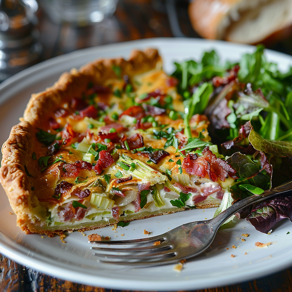 Tarte aux poireaux et lardons