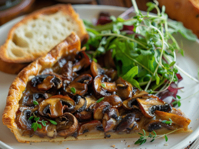 Tarte rustique aux champignons : Recette facile et savoureuse
