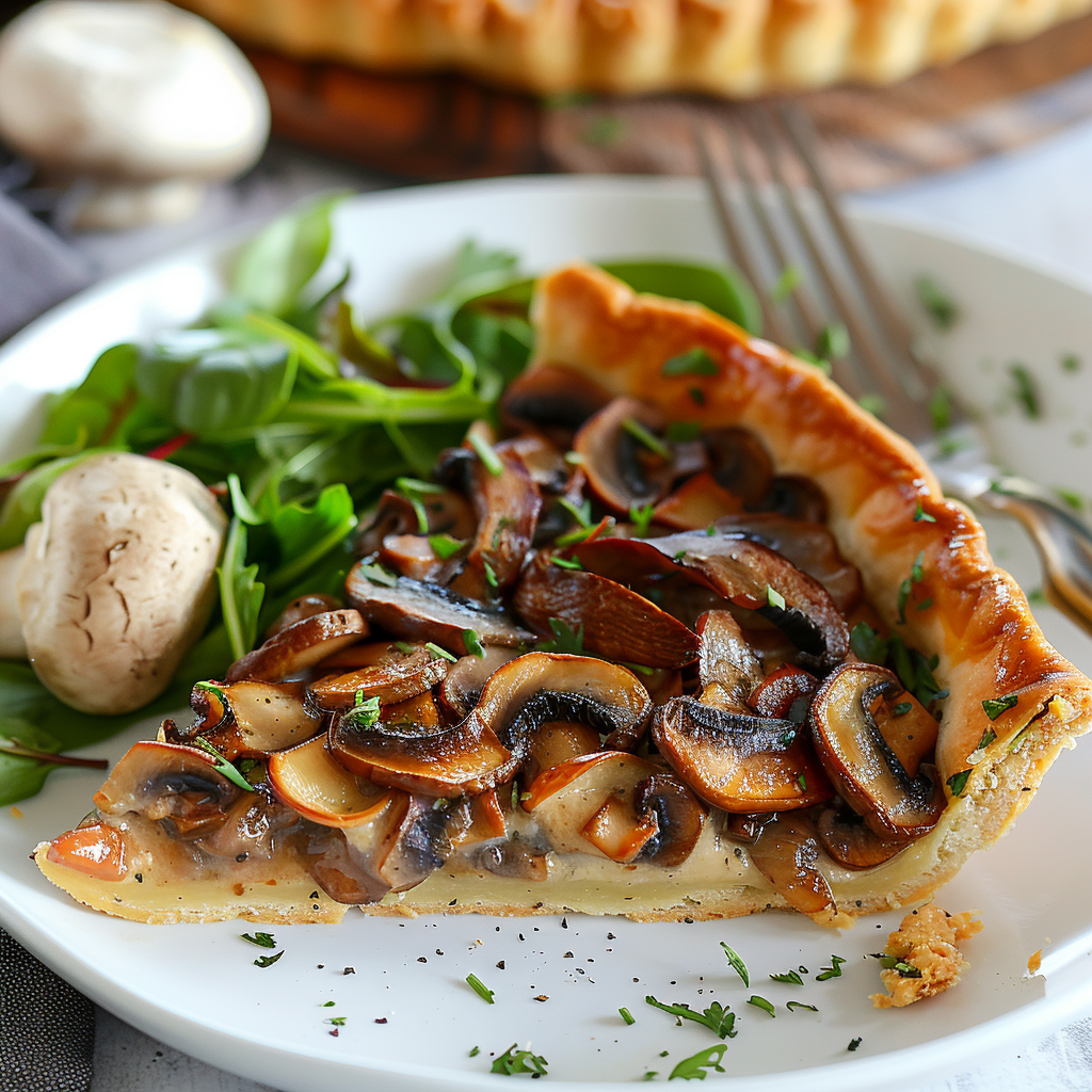 Tarte rustique aux champignons