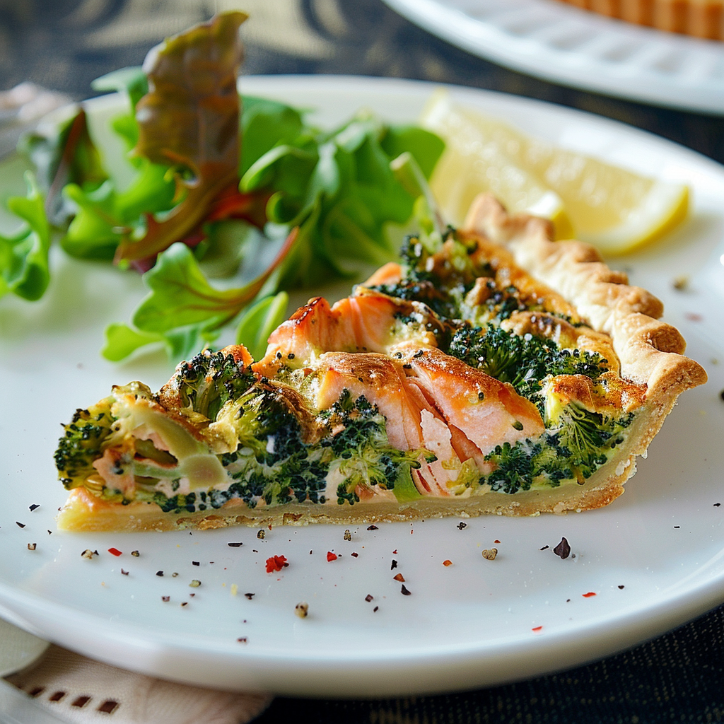 Tarte salée saumon fumé et brocoli