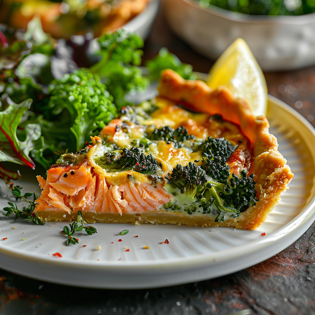 Tarte salée saumon fumé et brocoli