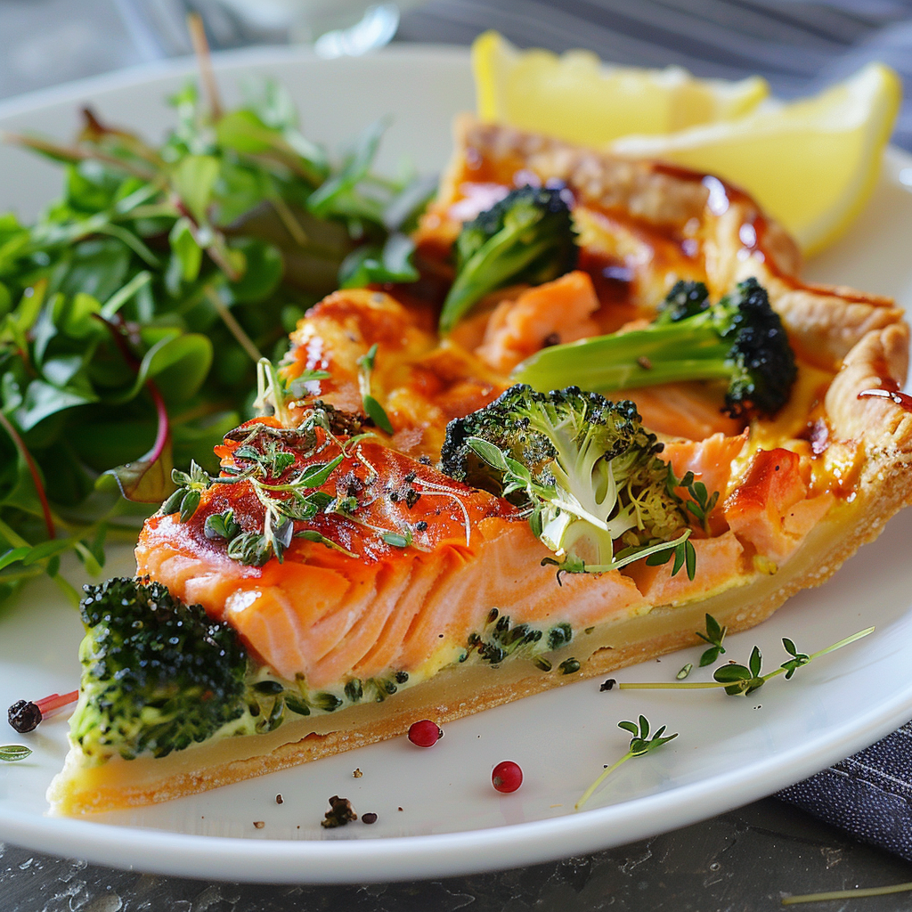 Tarte salée saumon fumé et brocoli