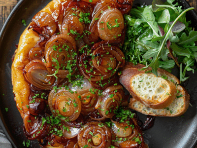 Tarte tatin d’oignons caramélisés : Recette facile et savoureuse