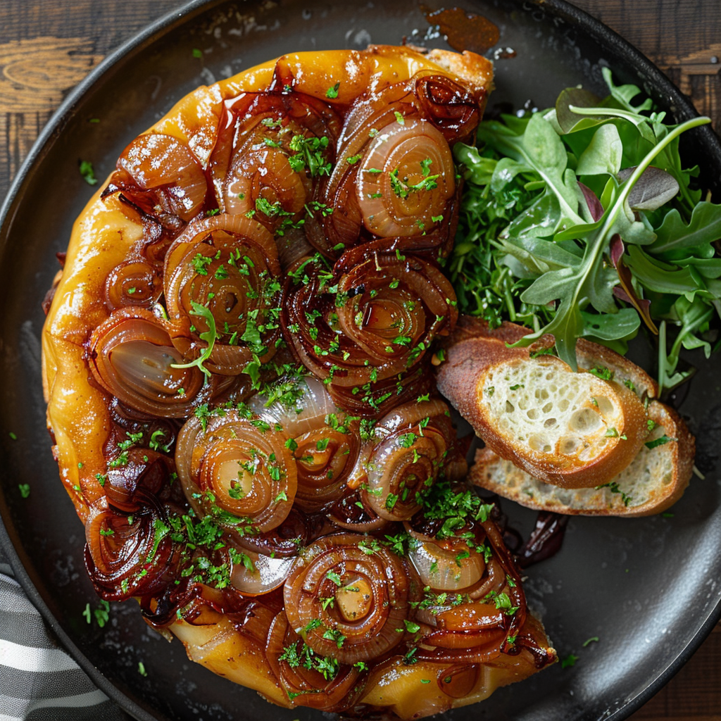 Tarte tatin d’oignons caramélisés