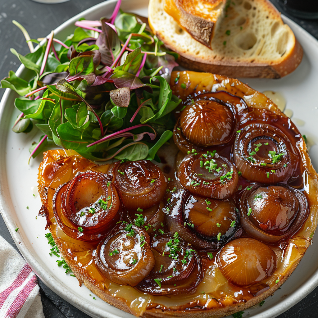 Tarte tatin d’oignons caramélisés