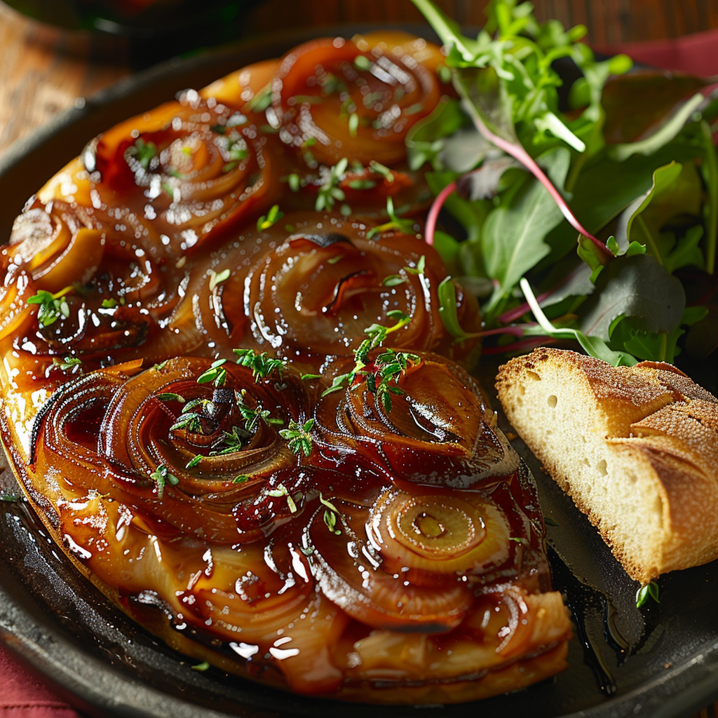 Tarte tatin d’oignons caramélisés