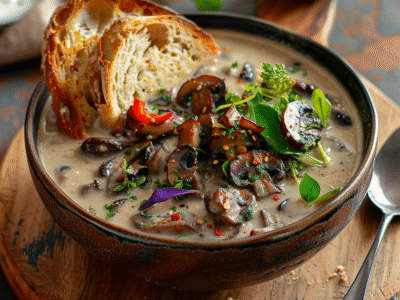 Velouté champignons à la thaï : Recette facile et savoureuse