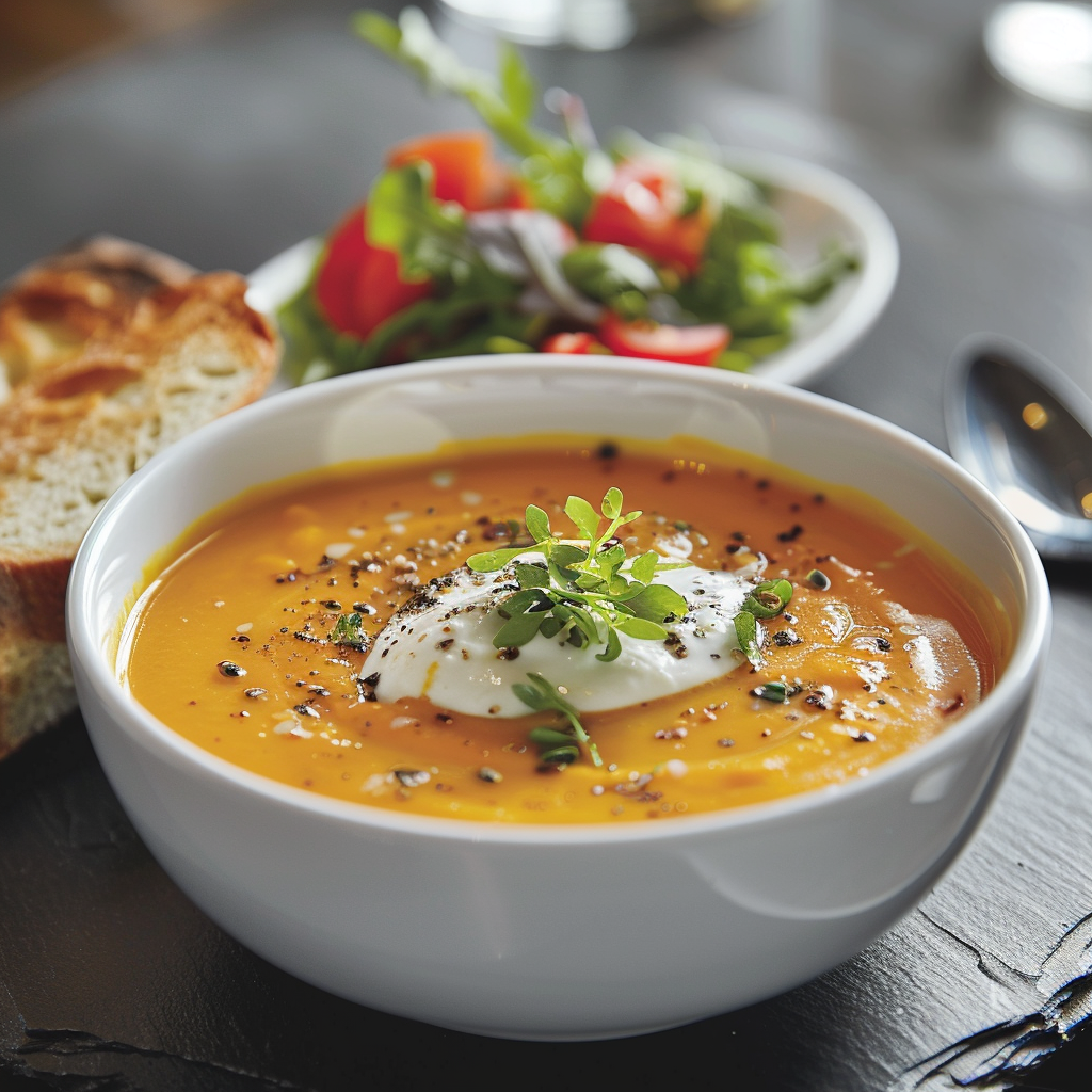 Velouté de potiron crème fraîche