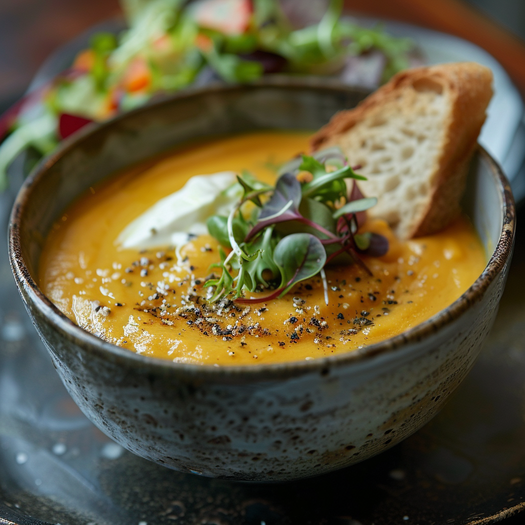 Velouté de potiron crème fraîche