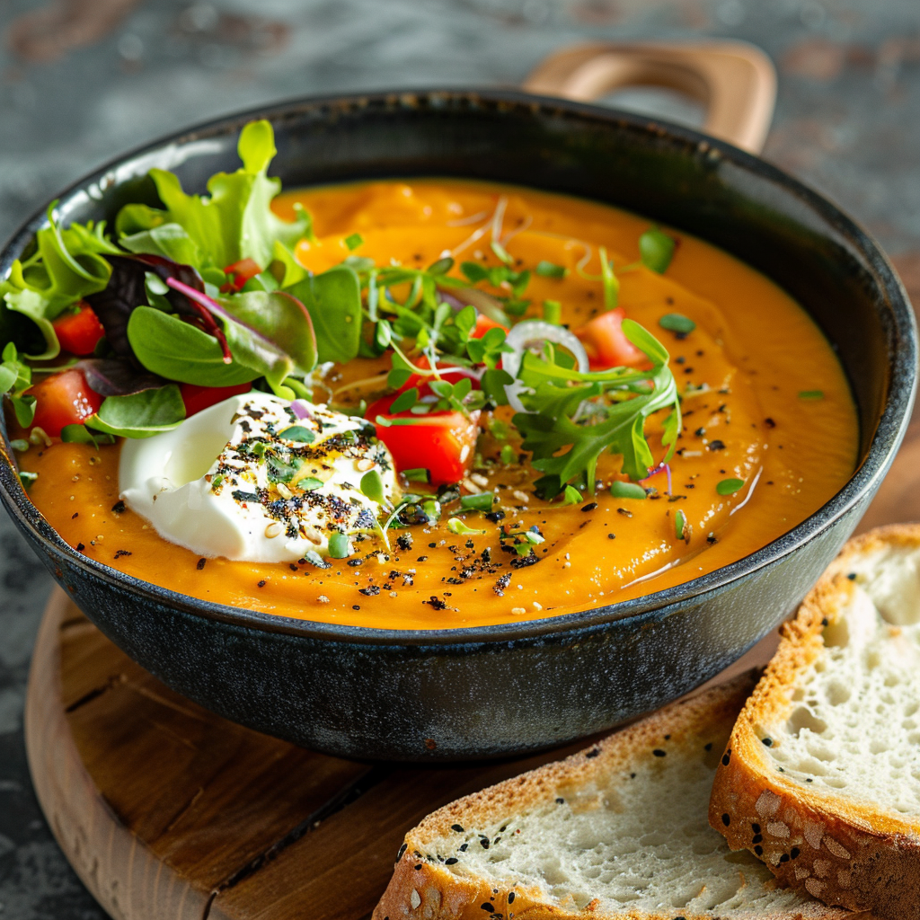 Velouté de potiron crème fraîche