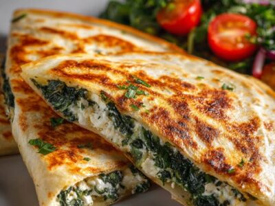 Quesadillas Épinards Feta : Recette Facile et Savoureuse