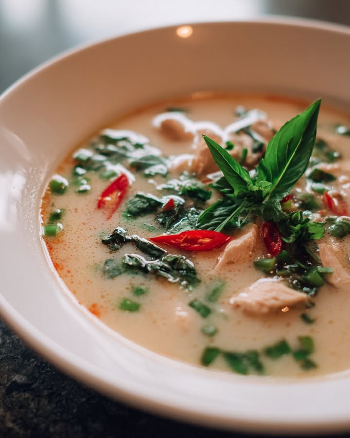 Soupe Thaï Poulet : Recette Facile et Savoureuse 2 Soupe Thaï Poulet