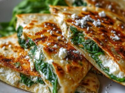 Quesadillas Épinards Feta : Recette Facile et Savoureuse