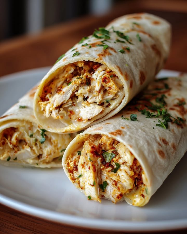 Wraps Poulet Fromage : Recette Facile et Savoureuse 2 Wraps Poulet Fromage