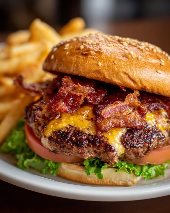 Burgers Bacon Fondants : Recette Savoureuse et Facile à Préparer 2 Burgers Bacon Fondants