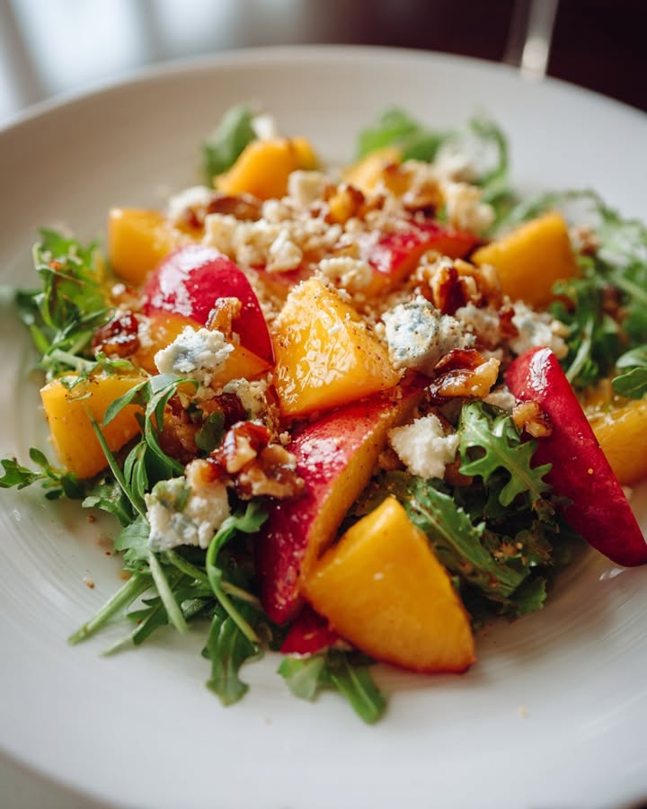 Salade Pêches Gourmande : Recette Facile et Savoureuse 2 Salade Pêches Gourmande