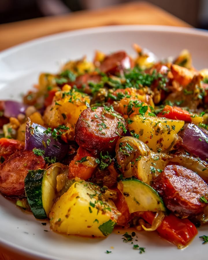 Saucisses et Légumes Mijotés