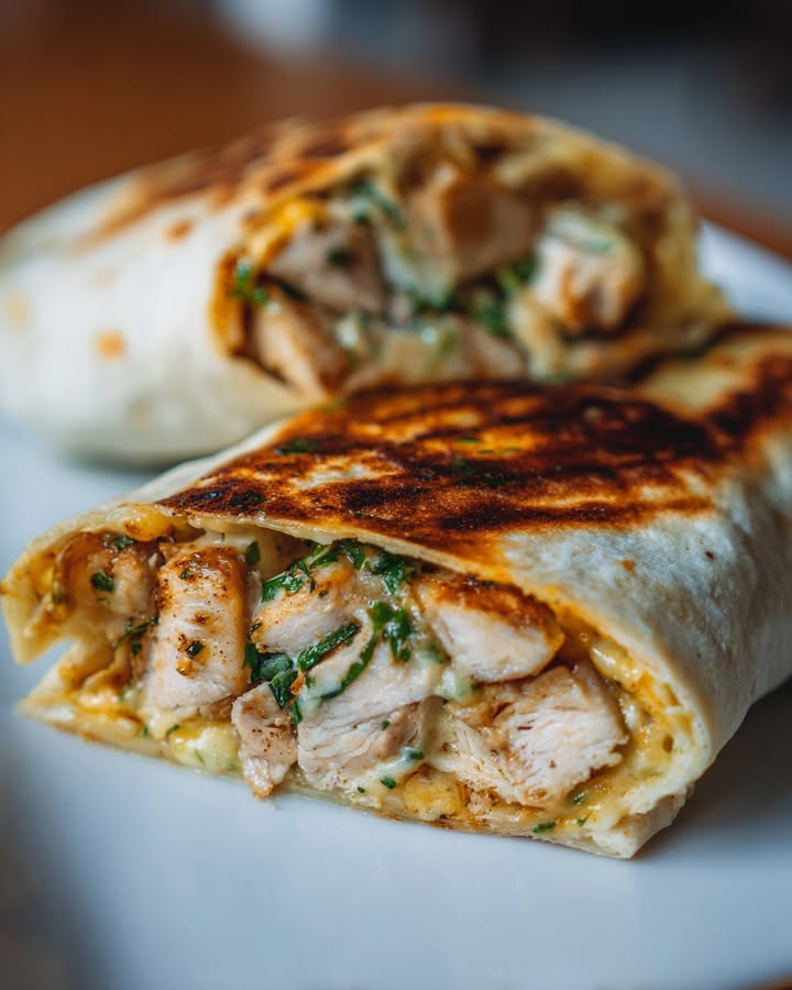 Wraps Poulet Fromage : Recette Facile et Savoureuse 2 Wraps Poulet Fromage