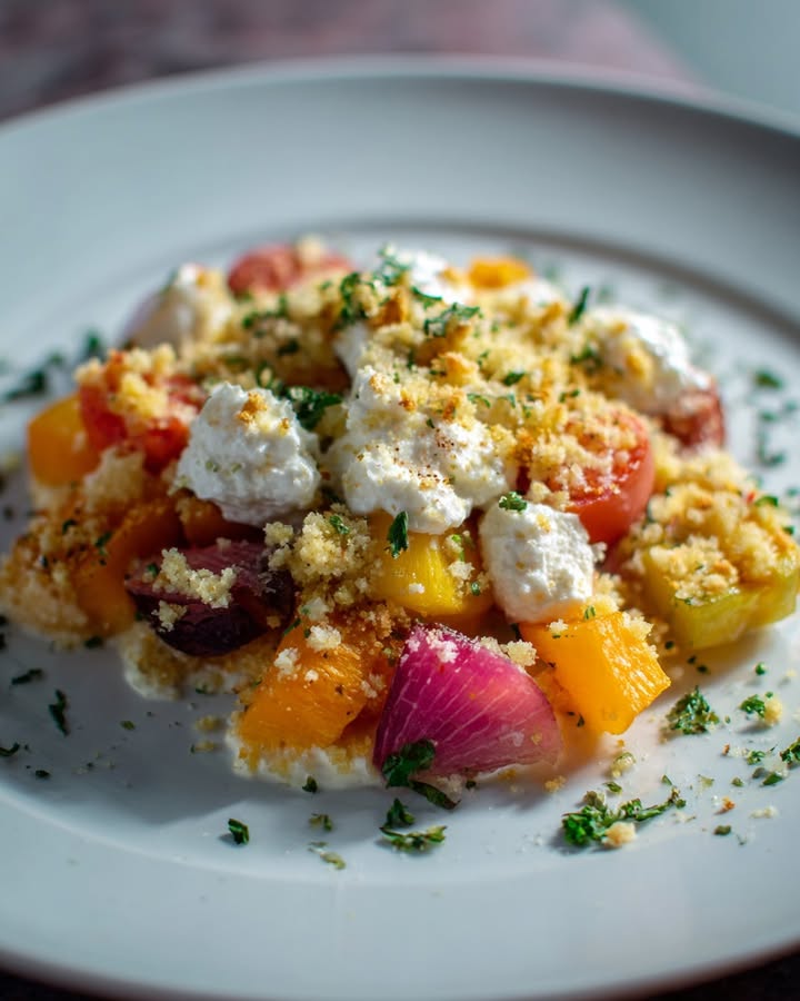 Crumble Légumes Burrata : Recette Facile et Savoureuse 2 Crumble Légumes Burrata