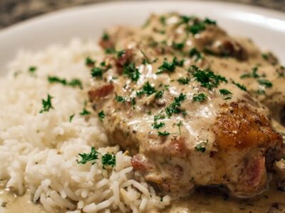 Poulet Crémeux Riz : Recette Facile et Savoureuse en 30 Minutes