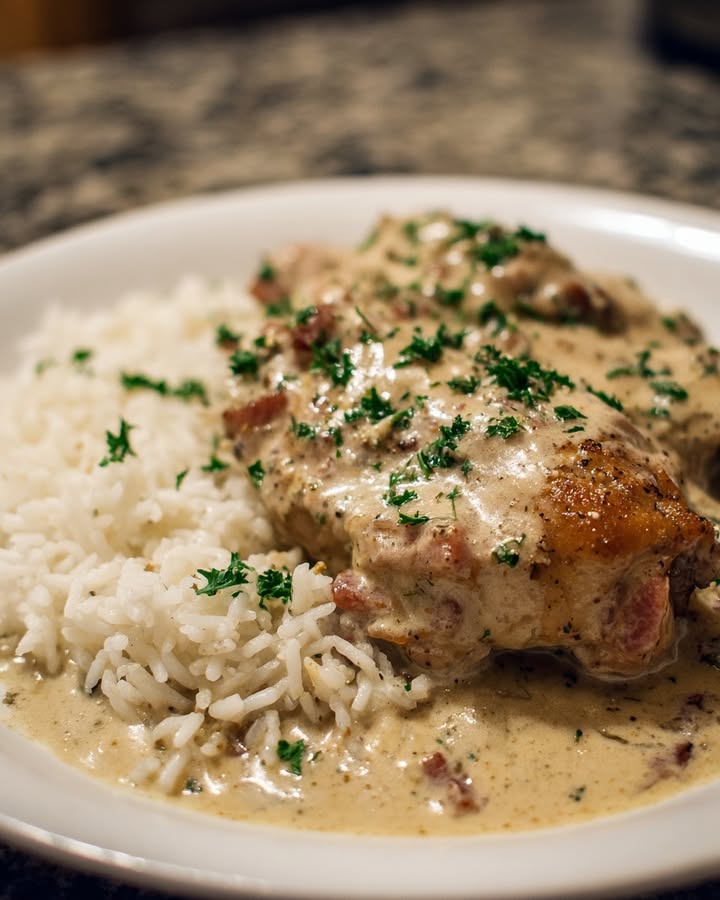 Poulet Crémeux Riz : Recette Facile et Savoureuse en 30 Minutes 2 Poulet Crémeux Riz